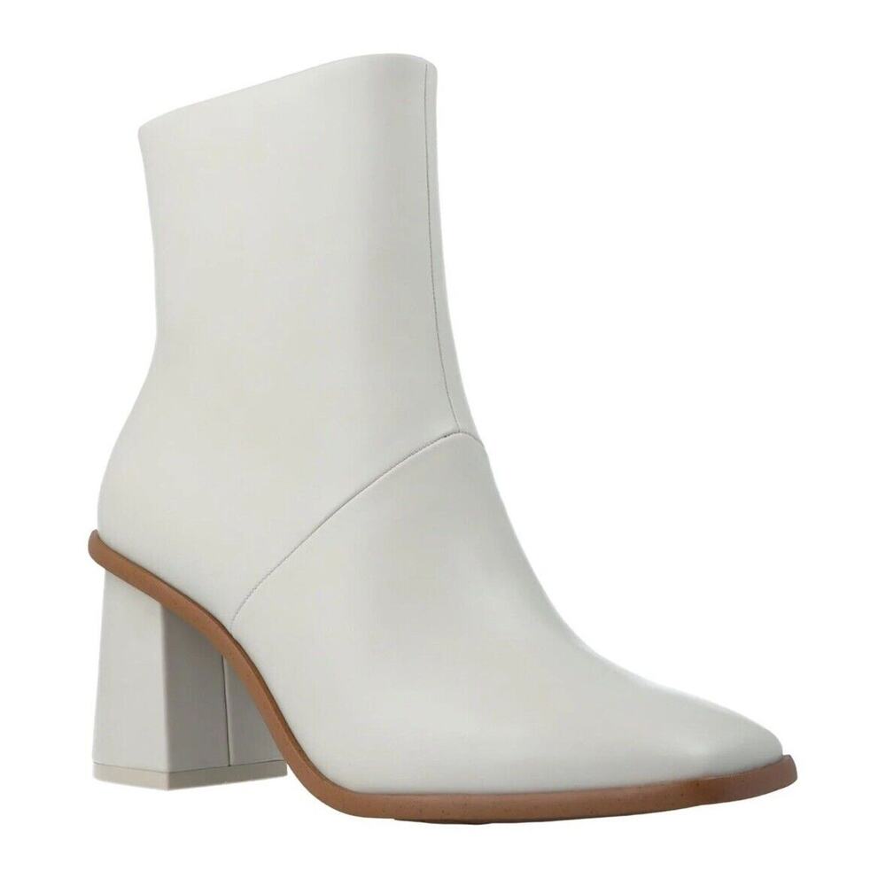 NEW Time And Tru Cream Square Toe Heeled Dress Booties Women Size 11
